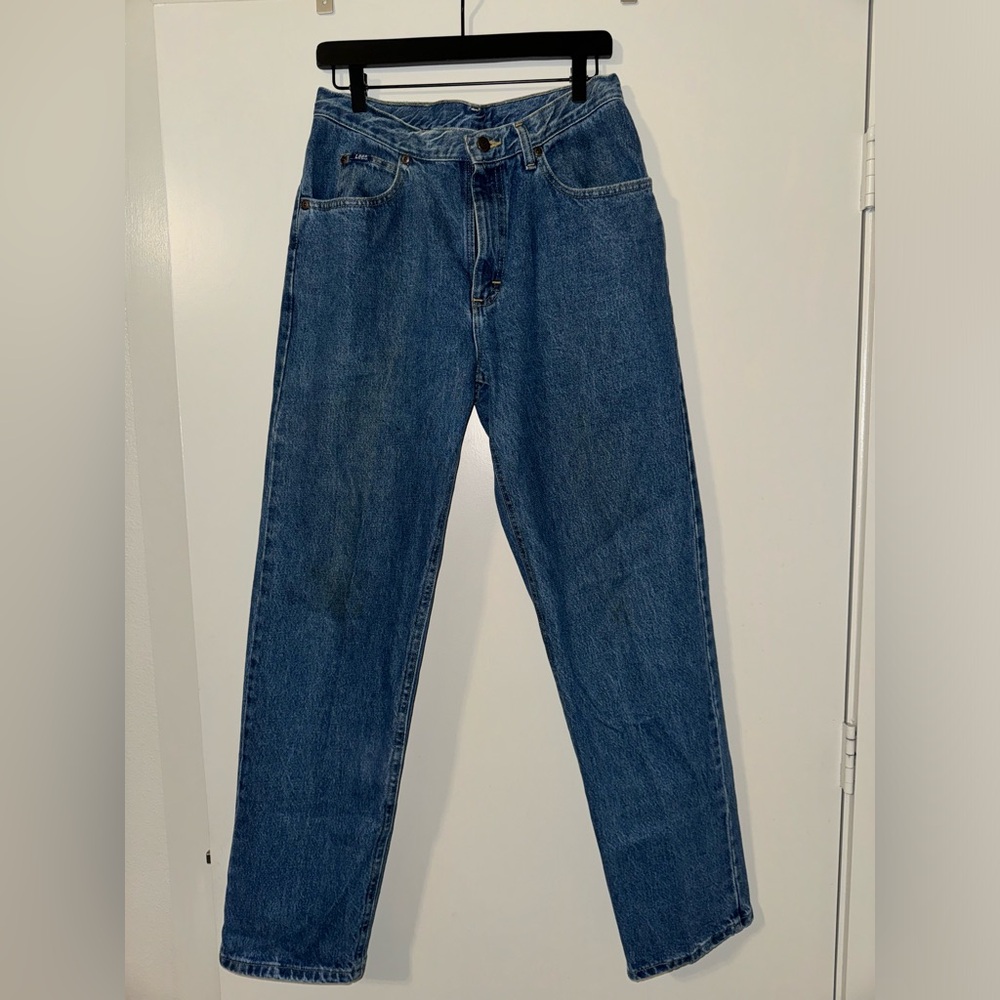 Vintage dark wash wide leg Lee jeans